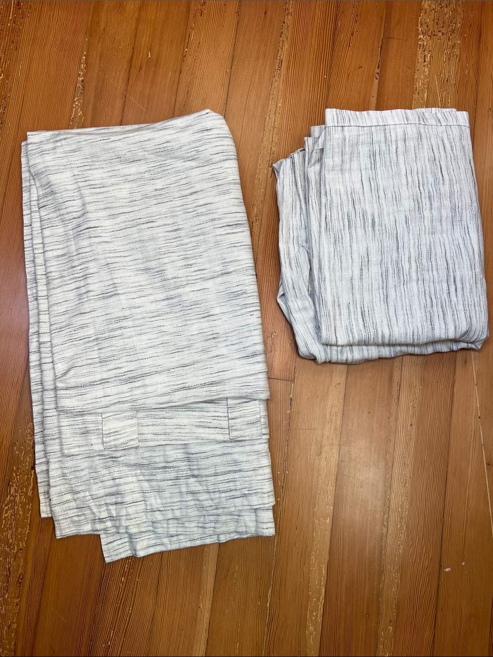 Project 62 100% Cotton White & Black Open Knit Curtains - Set of 2